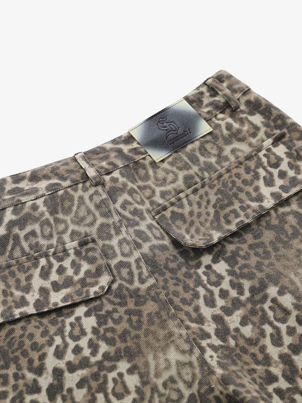 Vintage Leopard Cargo Shorts
