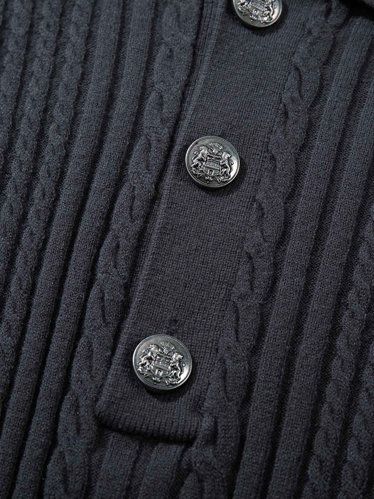 Vintage Cable Knit Polo Shirt 