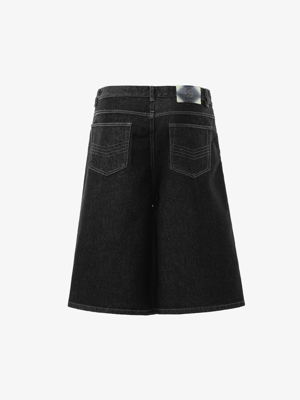 Asymmetric Multi-Button Denim Jorts
