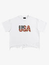 Ripped USA Flag Casual T-Shirt