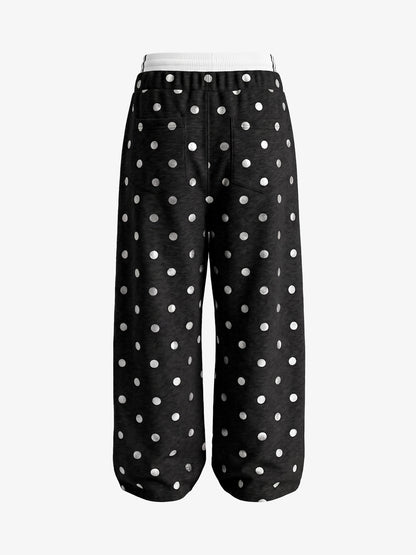 Double Waist Polka Dot Pants