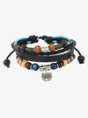 Layered Beaded Leather Bracelet 