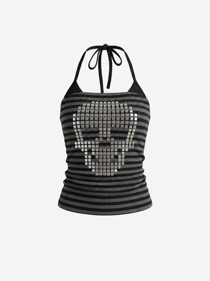 Skull Studded Halter Top
