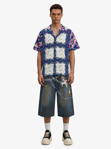 French Tulip Tile Cuban Shirt