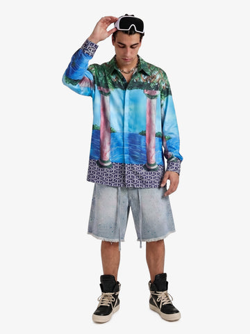 Vintage Roman Pillar Seascape Shirt