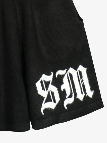 Gothic Chenille Oversized Street Shorts 