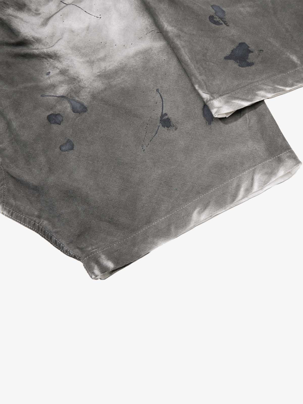 Distressed Wide-Leg Trousers – Heavyweight Cotton Canvas Paint Splatter Pants