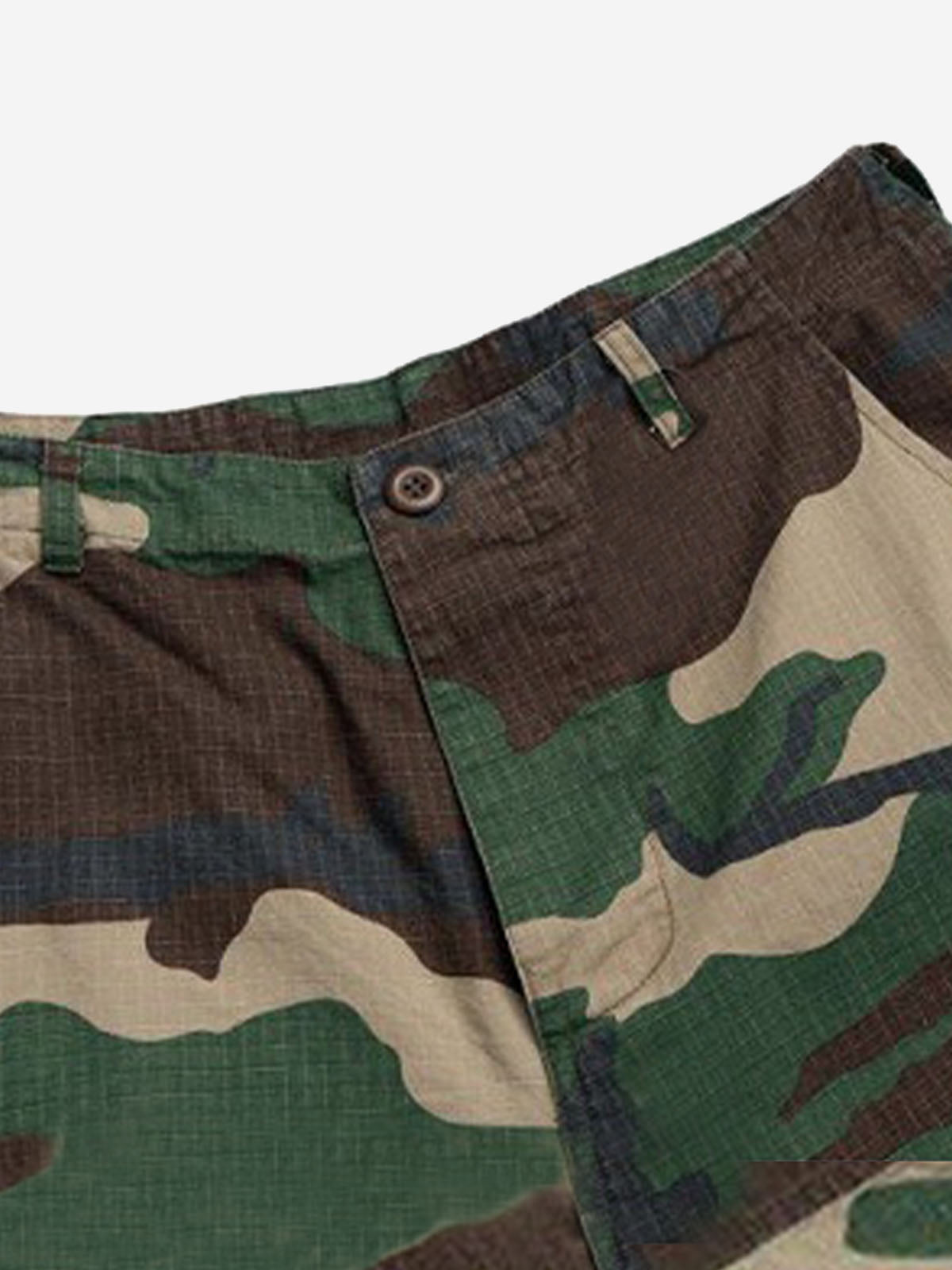 Vintage Camo Frayed Hem Cargo Shorts