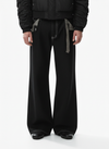 Vintage Plaid-Trim Tape-Belt Jeans 
