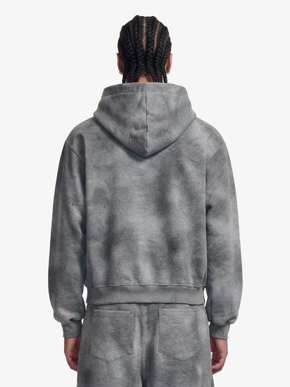 Vintage Washed Tie-Dye Zip Up Hoodie & Barrel Sweatpants Tracksuit 