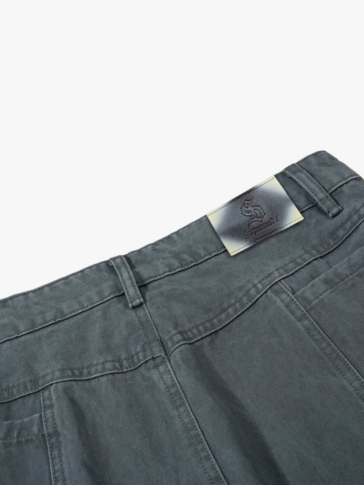 Industrial Grey Mesh Patchwork Multi-Pocket Cargo Pants 