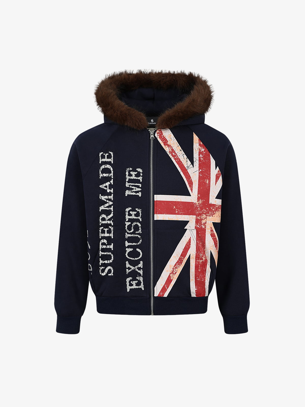 Union Jack Fur Hooded Jacket