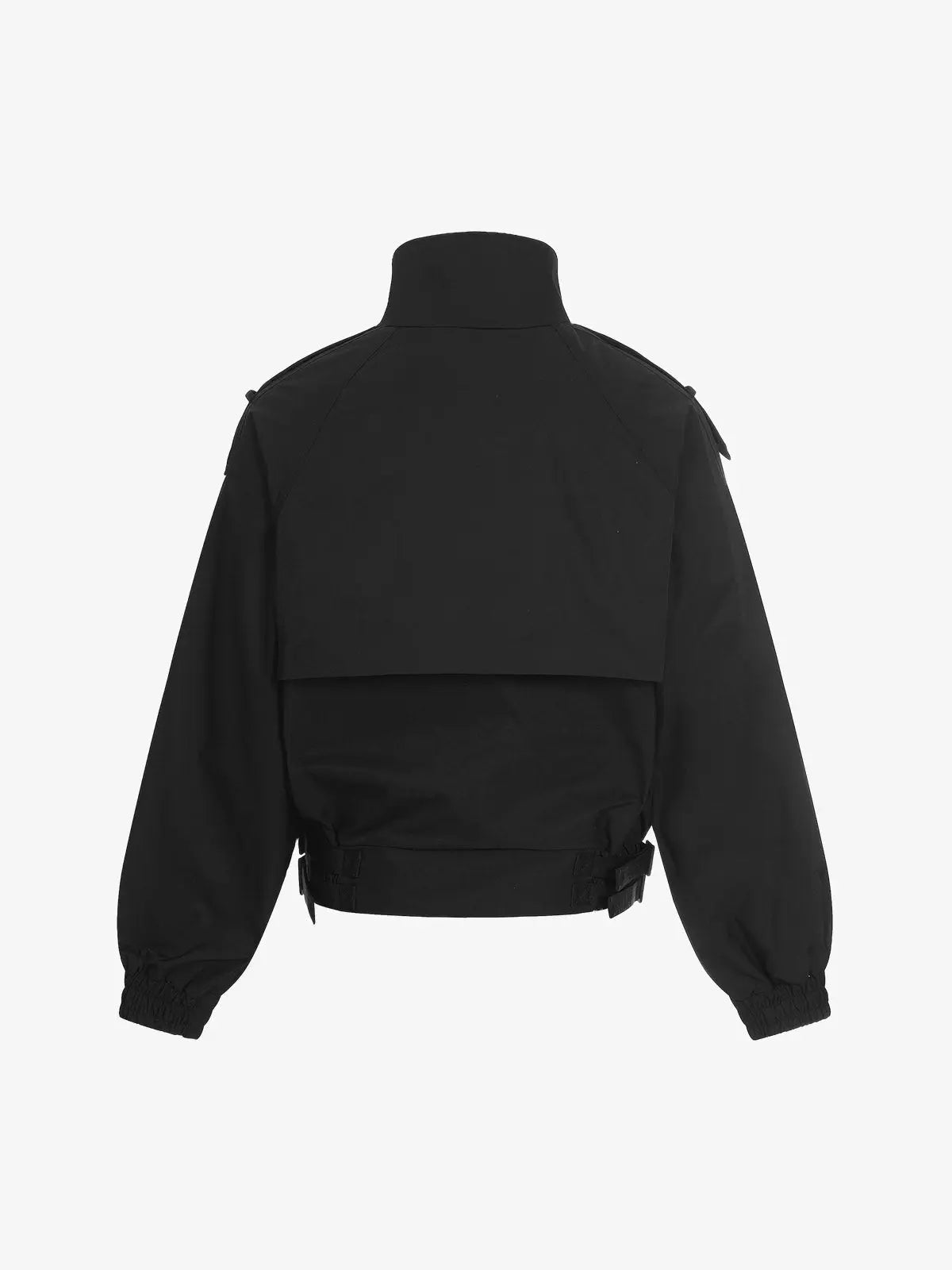 High Neck Belted Utility Cropped Jacket 