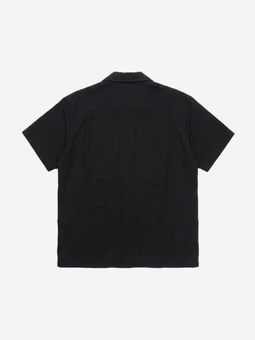 Snakeskin Patchwork Button-Up Shirt