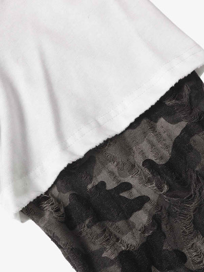 Layered Leopard Horse Graphic Long Sleeve T-Shirt 