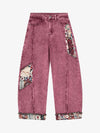 Boho Tapestry Patch Denim Jeans