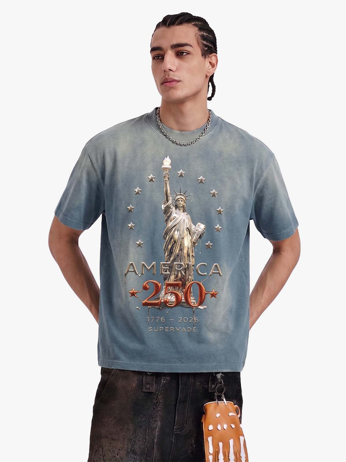 Liberty Statue Chrome Washed T-Shirt