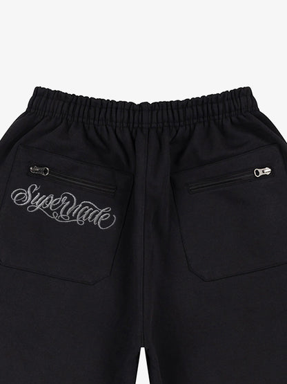Zip Pocket Embroidered Shorts