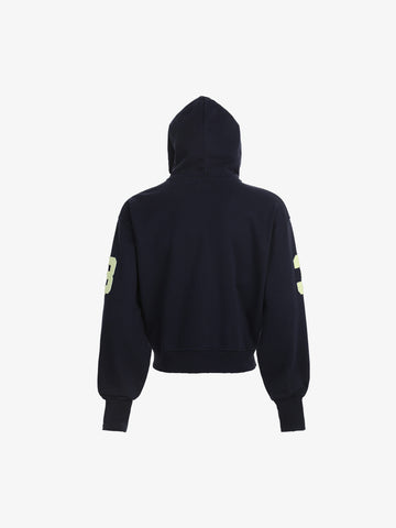 Streetwear Knight Horse Embroidered Cropped Zip-Up Hoodie
