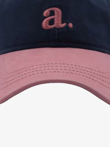 Embroidered Letter "a." Washed Baseball Cap