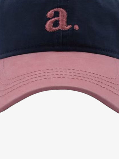Embroidered Letter "a." Washed Baseball Cap