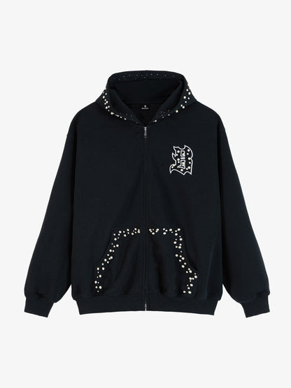 Supermade Pearl Embellished Zip Up Set - 2596 