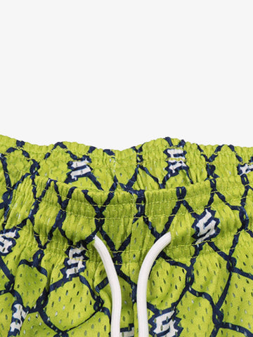 Vintage Geometric Print Drawstring Shorts