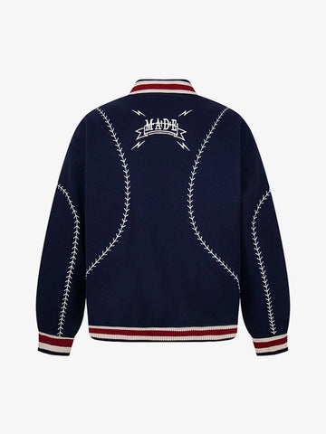 Baseball Stitch Embroidered Varsity Jacket 