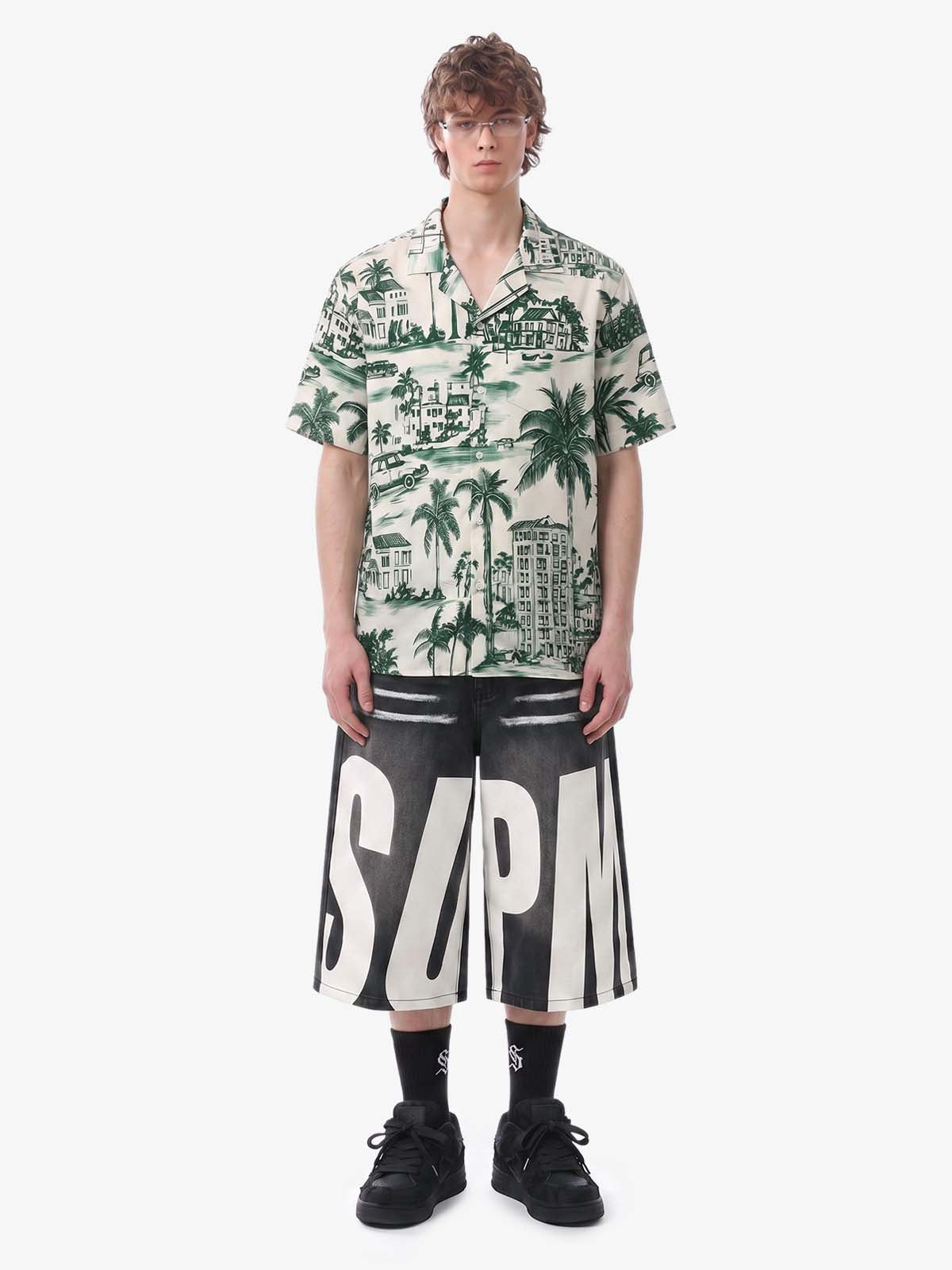 Vintage Green Coconut Tree Shirt