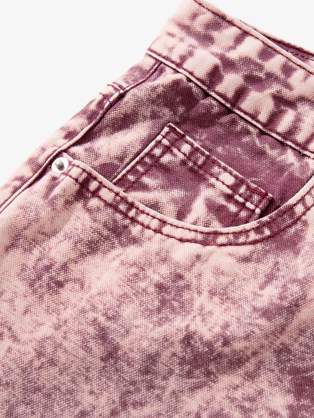 Purple Tie-Dye Finish Acid Wash Jeans 