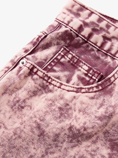 Purple Tie-Dye Finish Acid Wash Jeans 