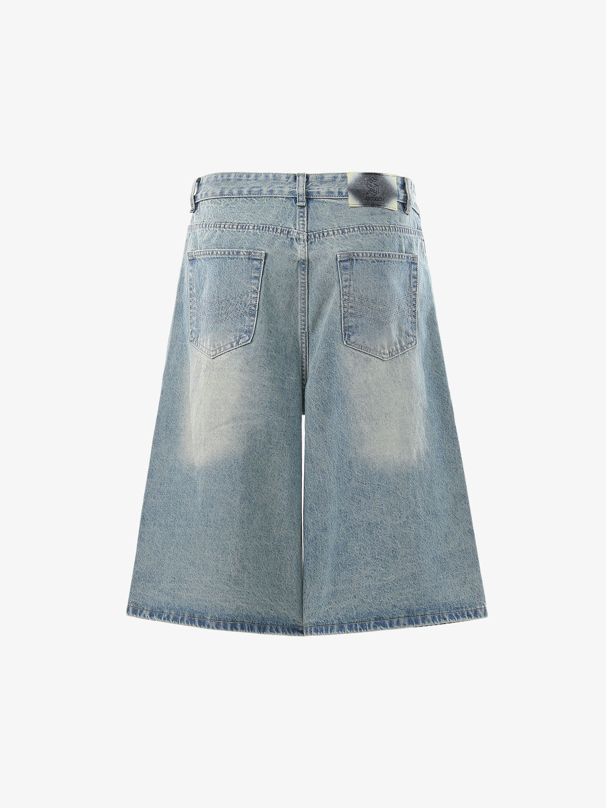 Asymmetric Multi-Button Denim Jorts