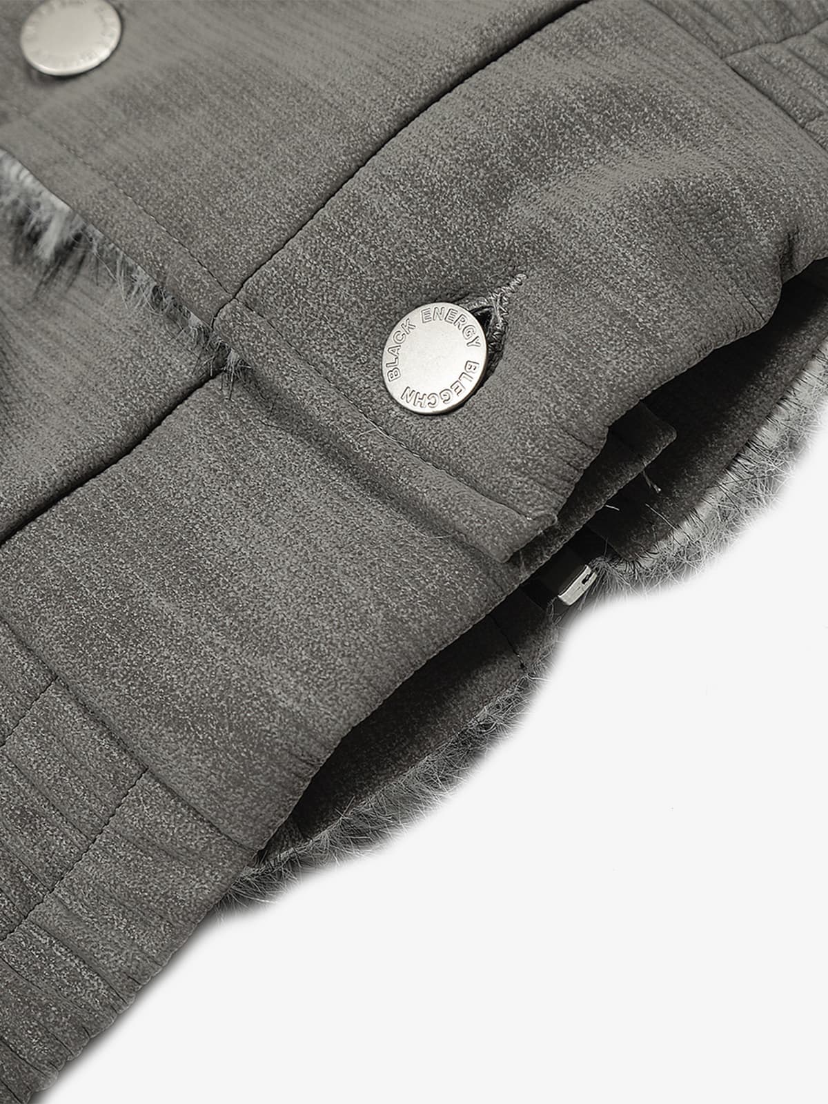 Vintage Dual-layer Collar Fleece-lined Zipper Jacket 