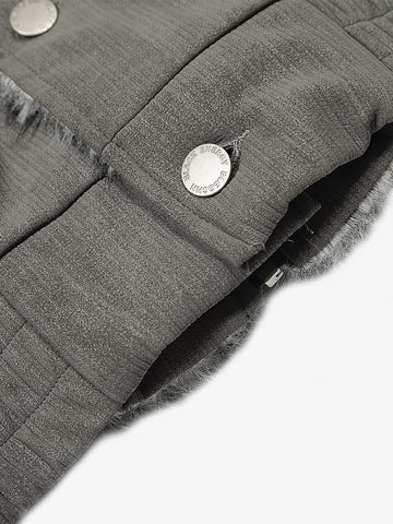 Vintage Dual-layer Collar Fleece-lined Zipper Jacket 