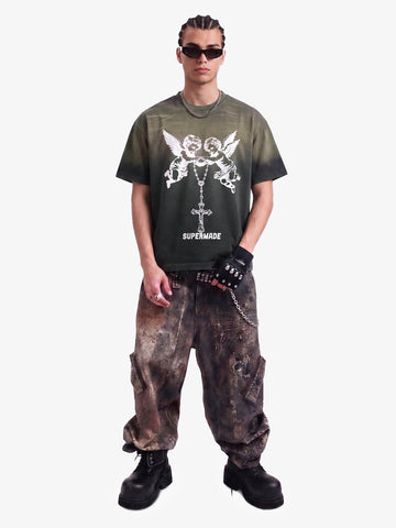Twin Angels Cross Washed T-Shirt
