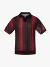 Gradient Textured Knit Polo Shirt 