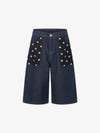 Star Embroidered Polka Dot Jeans