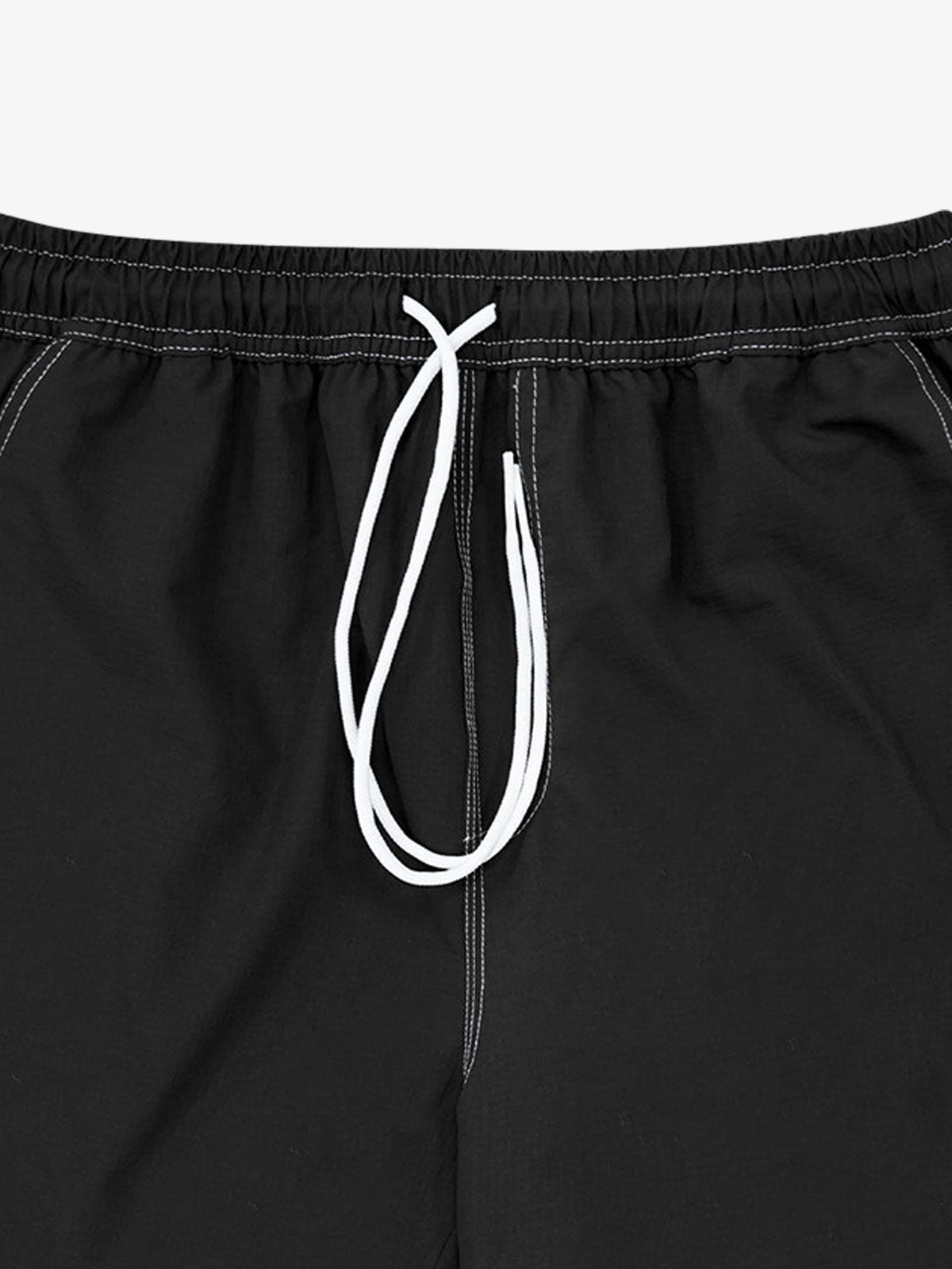 Minimalist Contrast Stitch Drawstring Shorts