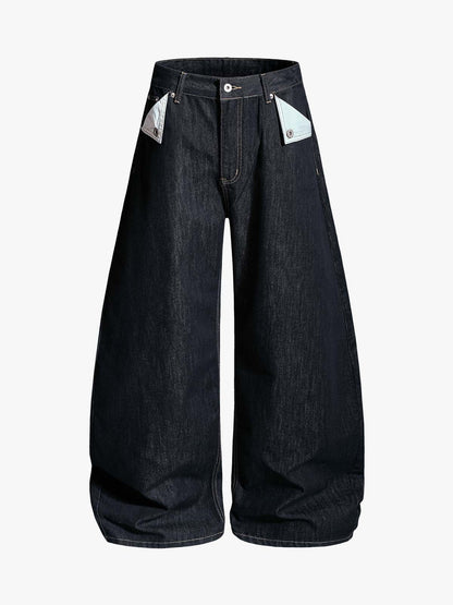Cinch Back Contrast Stitch Jeans