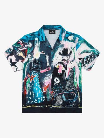 Blue Abstract Oil Painting Shirt