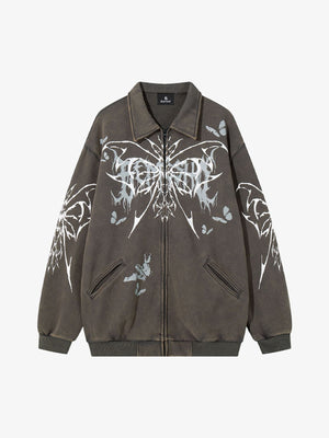 Punk Gothic Butterfly Graphic Streetwear Jacket 