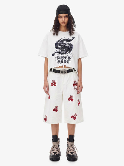 Gothic Liquid Metal Ripped Washed T-Shirt