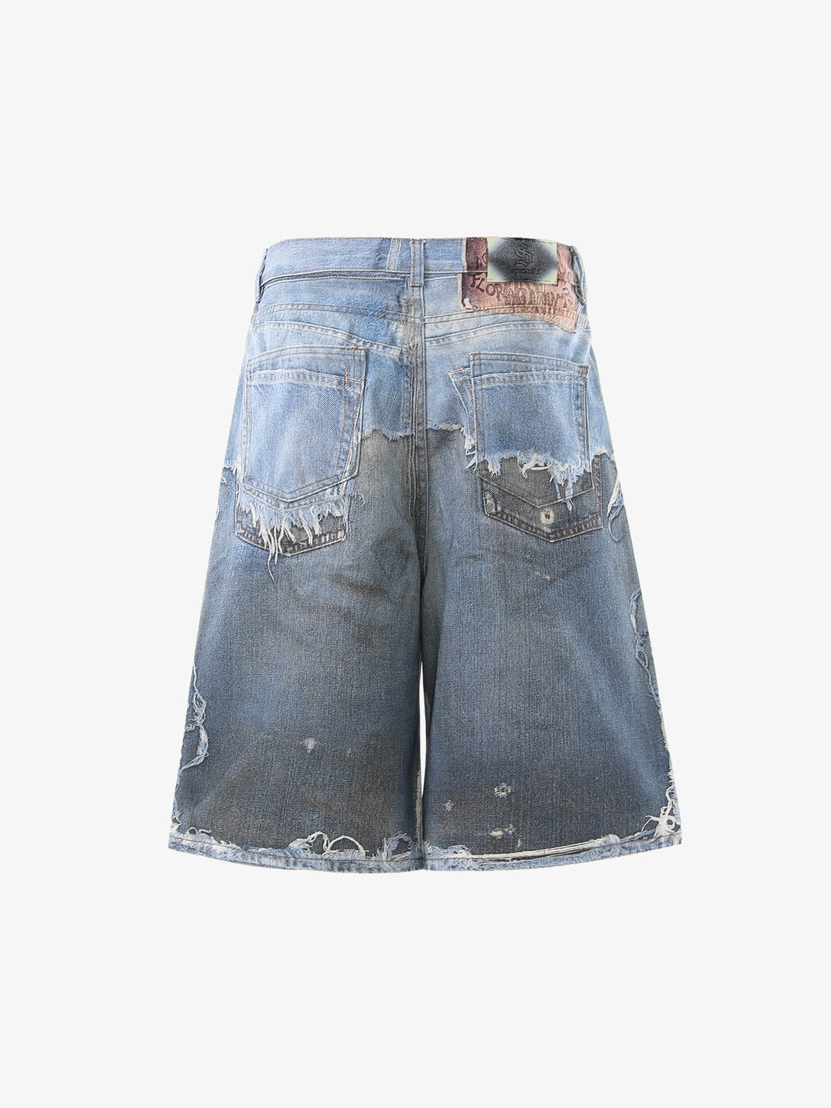 Retro Deconstructed Denim Shorts