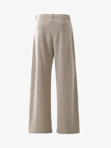 Retro Wool Blend Pleated Baggy Trousers 