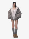 Oversized Reversible Fur Hooded Jacket - 2544 