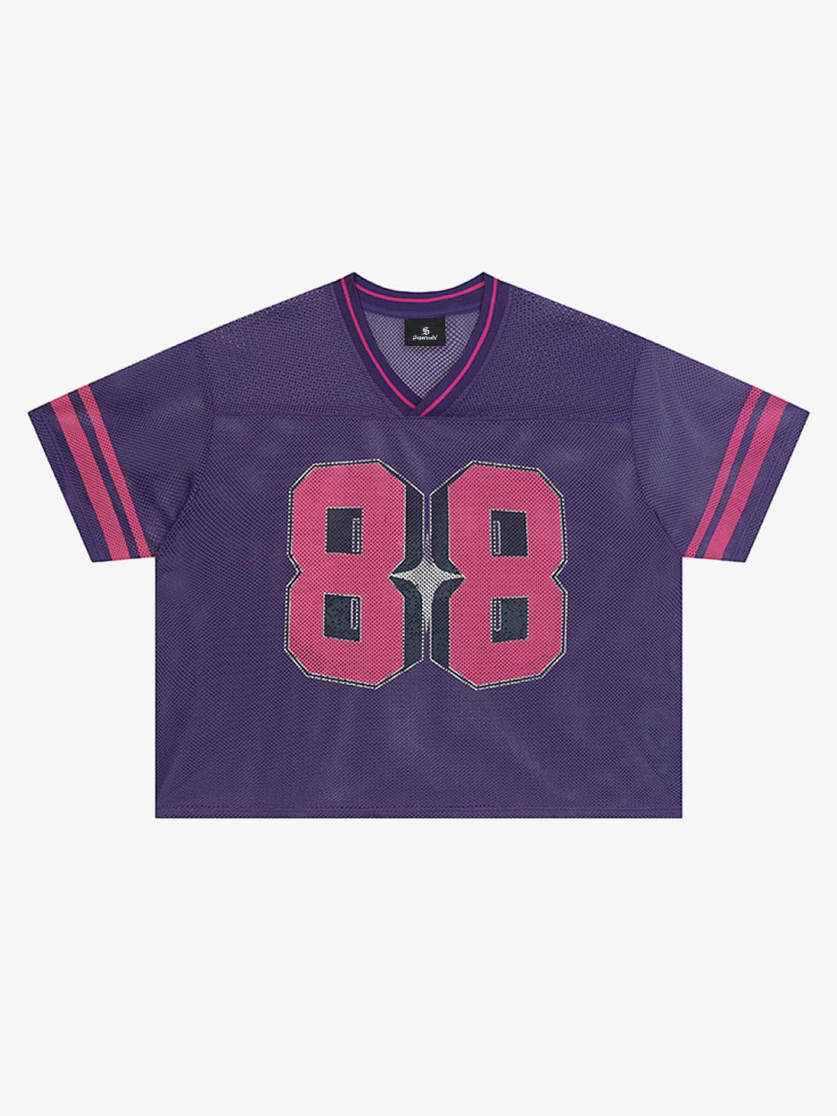 Purple Mesh Athletic Jersey with Pink Number 89 – Breathable Sportswear Tee