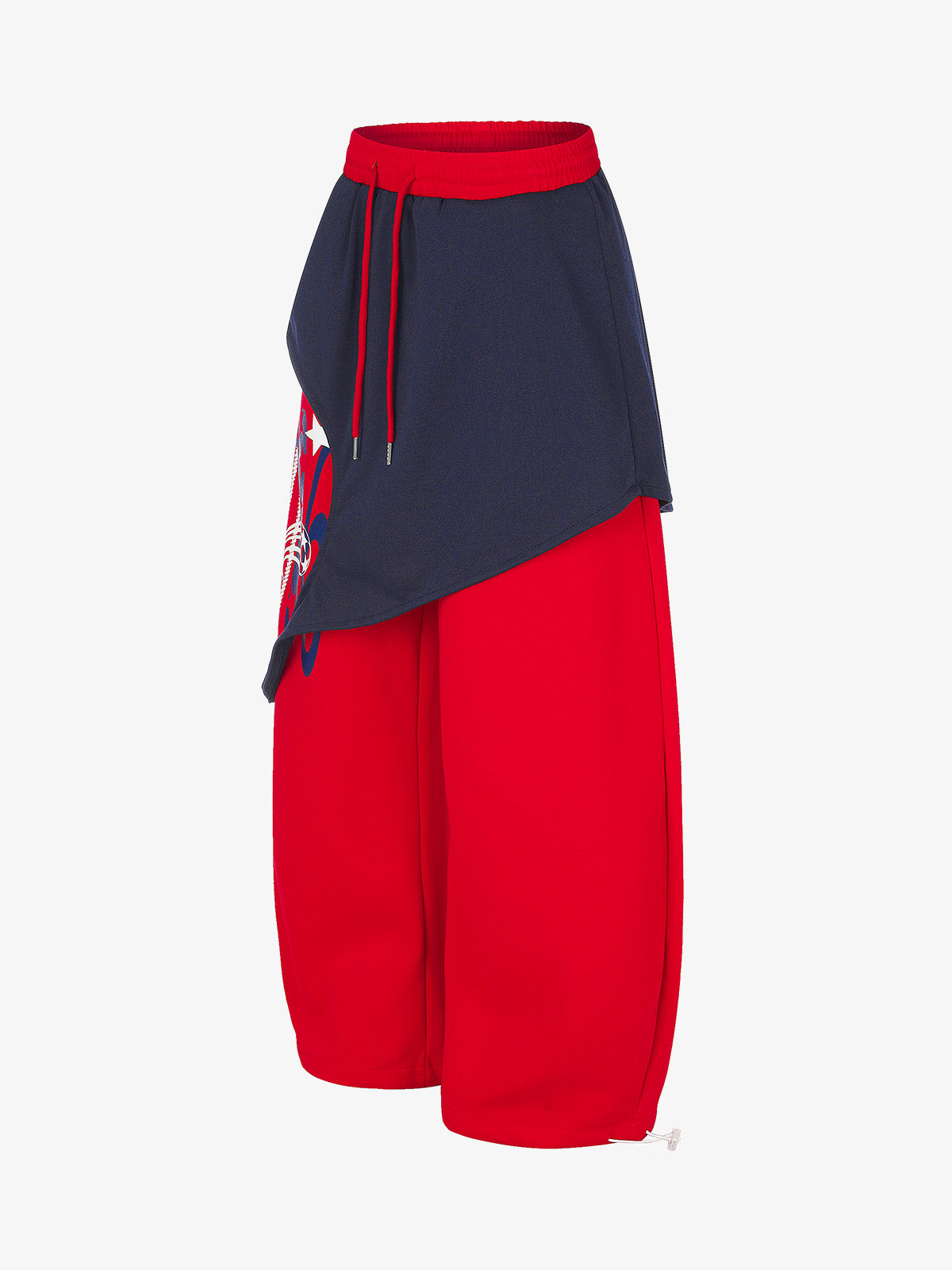 Mock Layer Patchwork Baggy Sweatpants