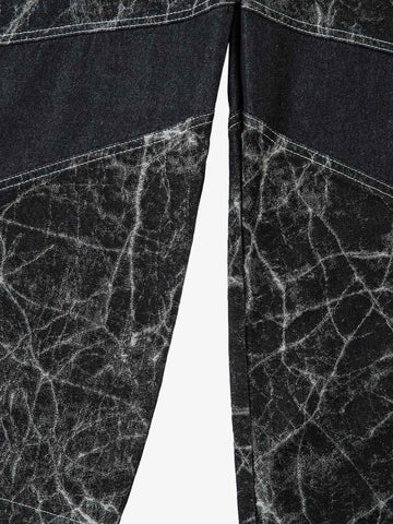 Deconstructed Split Tie-Dye Jeans 