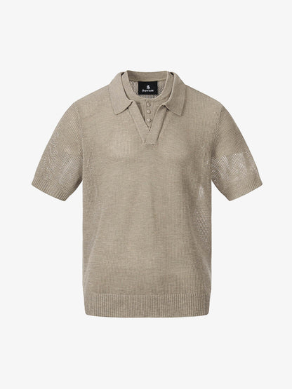 Hollow-Out Layered Polo Shirt