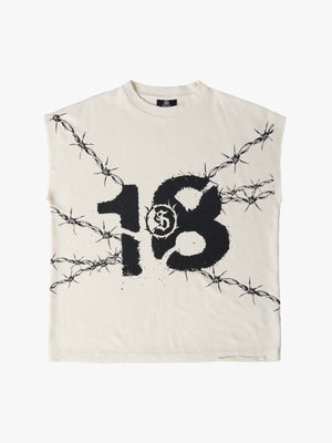 Waffle Thorn Print Sleeveless T-Shirt 